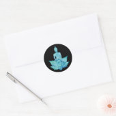 Sticker Rond Bouddha sur Lotus Blue (Enveloppe)