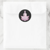 Sticker Rond Bouddha sur Lotus Pink (Sac)