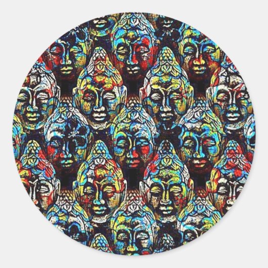 Sticker Rond Bouddha zen (Devant)