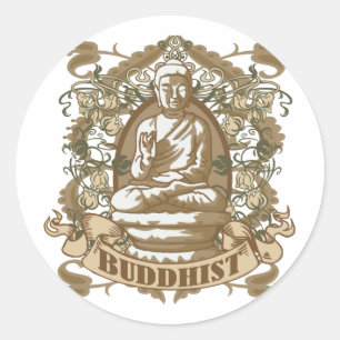 Sticker Rond Bouddhiste