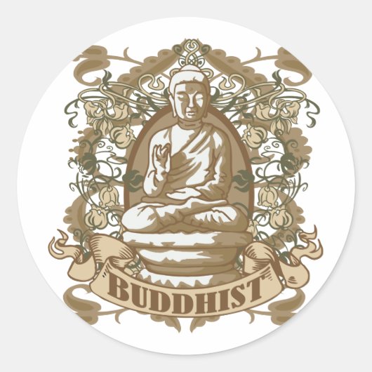 Sticker Rond Bouddhiste (Devant)