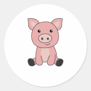 Sticker Rond Boue de cochon de cochon de porc