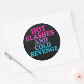 Sticker Rond Bouffées de chaleur et froide vengeance (Enveloppe)