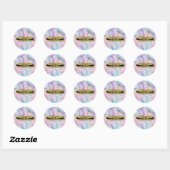 Sticker Rond Bouffées d'Imaginaire Ethereal Pastel (Feuille)
