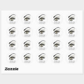 Sticker Rond Bouffées longues des yeux Lash Extension marque de (Feuille)