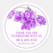 Sticker Rond Bougainvillea couleur violet de l'aquarelle faveur (Devant)