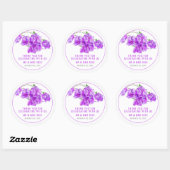 Sticker Rond Bougainvillea couleur violet de l'aquarelle faveur (Feuille)
