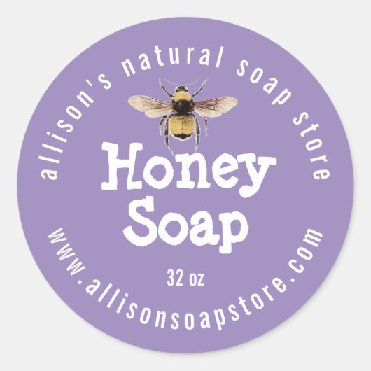 Sticker Rond Bougainvillea Purple Honey Soap (Devant)