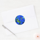 Sticker Rond Bougainvilliers bleus vifs Fleurs (Enveloppe)