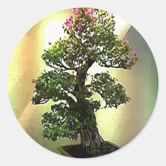 Sticker Rond Bougainvilliers Bonsai Tree (Devant)