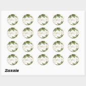 Sticker Rond Boughs de pin de vacances Confort et joie (Feuille)