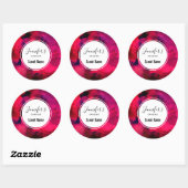 Sticker Rond Bougie Abstraite moderne rouge foncé et violet (Feuille)