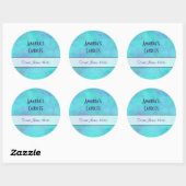 Sticker Rond Bougie abstraite Turquoise et violette (Feuille)