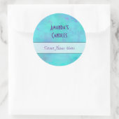 Sticker Rond Bougie abstraite Turquoise et violette (Sac)