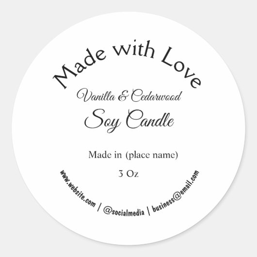 Sticker Rond bougie ajouter q r code entreprise (Devant)