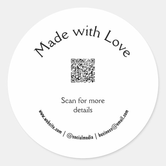 Sticker Rond bougie ajouter q r code entreprise (Devant)