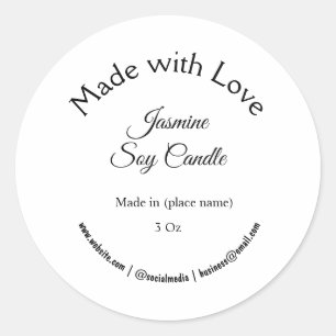 Sticker Rond bougie ajouter q r code entreprise