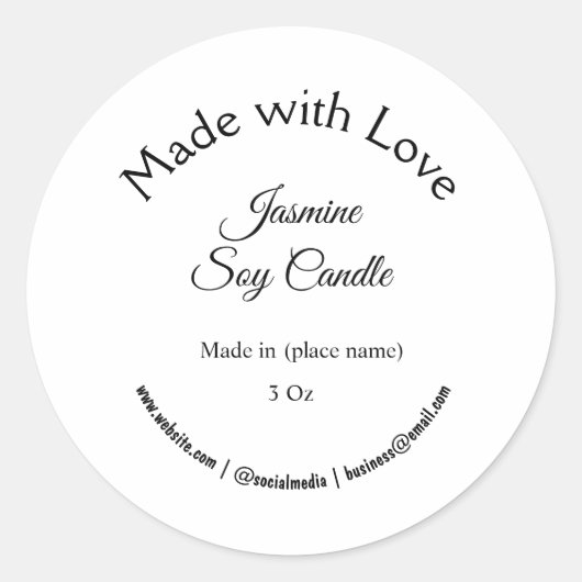 Sticker Rond bougie ajouter q r code entreprise (Devant)