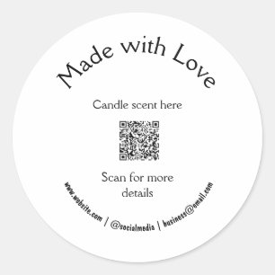 Sticker Rond bougie ajouter q r code entreprise