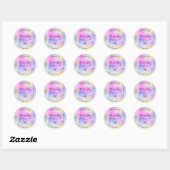 Sticker Rond Bougie artisanale aquarelle arc-en-ciel rose (Feuille)