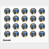 Sticker Rond Bougie bleue (Feuille)