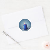 Sticker Rond Bougie bleue (Enveloppe)