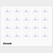 Sticker Rond Bougie bleue Je suis un anniversaire (Feuille)