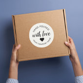 Sticker Rond Bougie "Coulée à la Main" Avec Amour 