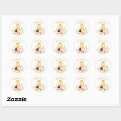 Sticker Rond Bougie dans Mason Jar Gold Sparkle Mariage (Feuille)