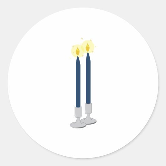 Sticker Rond Bougie de Chabbat (Devant)