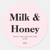 Sticker Rond Bougie de marque à emballage rose Blush faite à la (Devant)