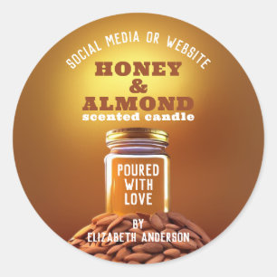 Sticker Rond Bougie de miel et d'amande