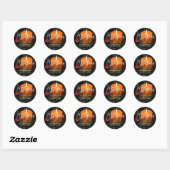 Sticker Rond Bougie de Noël (Feuille)