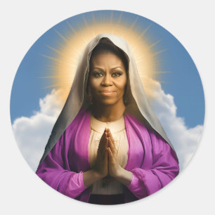 Sticker Rond Bougie de prière Saint Michelle Obama