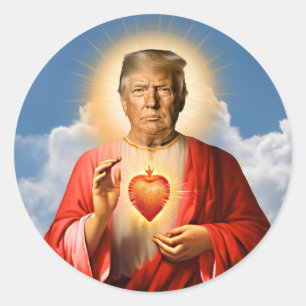 Sticker Rond Bougie de prière Saint Trump