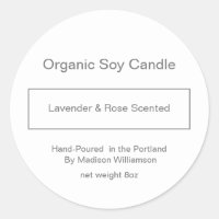 Bougie de soja | Simple personnalisé gris et blanc