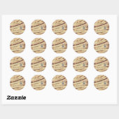 Sticker Rond Bougie de soja vanille ajouter QR businesInvitatio (Feuille)