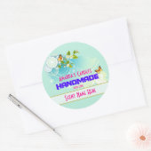 Sticker Rond Bougie des papillons et fleurs (Enveloppe)