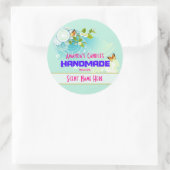 Sticker Rond Bougie des papillons et fleurs (Sac)