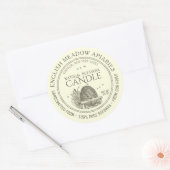 Sticker Rond Bougie en cire d'abeille 100% fabriquée à partir d (Enveloppe)