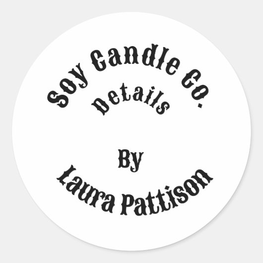 Sticker Rond Bougie entreprise ajouter nom société site interne (Devant)