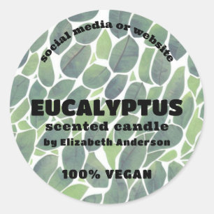 Sticker Rond Bougie Eucalyptus