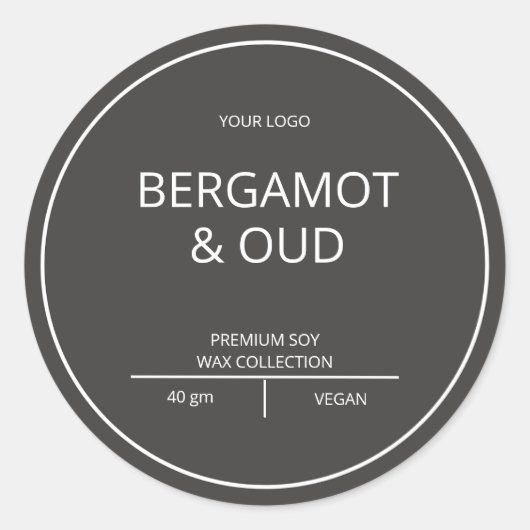 Sticker Rond Bougie moderne simple et élégante (Devant)