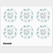 Sticker Rond Bougie ou savon d'aquarelle de mignonne baleine ma (Feuille)
