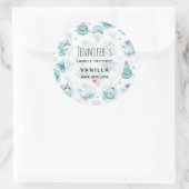 Sticker Rond Bougie ou savon d'aquarelle de mignonne baleine ma (Sac)