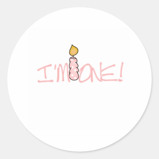 Sticker Rond Bougie rose Je suis un anniversaire (Devant)