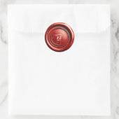 Sticker Rond Bougie rouge cire sceau clair "SAUVEGARDEZ LA DATE (Sac)