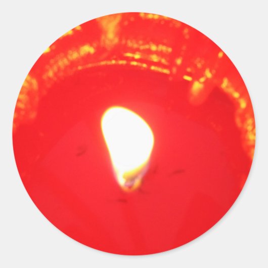 Sticker Rond Bougie rouge, flamme, Bougie, Amour de Noël (Devant)