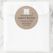 Sticker Rond Bougie Soy | Papier Kraft |Ajouter votre logo 3 po (Sac)