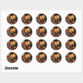 Sticker Rond Bougies de Fête Personnalisables Design (Feuille)